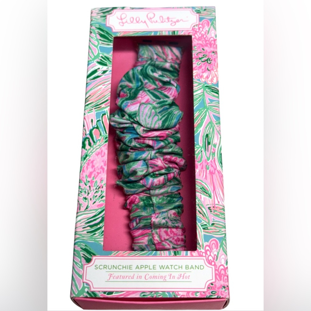 Lilly Pulitzer Pink and Green Scrunchie Watch Band Fits 38,40mm watches NWT